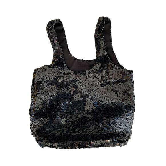 Adorable Black Sequined Mini Hobo Bag - Picture 2 of 7